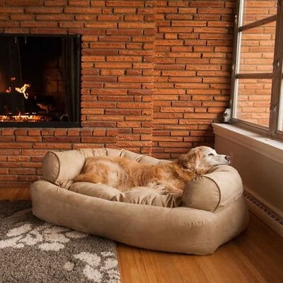 Snoozer Pet Products – Luxe Overstuffed Sofa Hondenbed – Peat